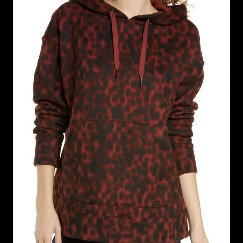 NWT Zella Cara Pullover Girls Hoodie Rust Madder Tortoise‎ Print Size XL 14/16